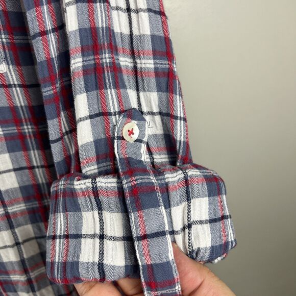 Kyla Seo Floral Embroidered Shirt XS Oversized Button Up Coastal Cowgirl Boho - Picture 12 of 15